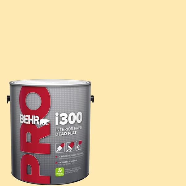 BEHR PRO 1 gal. #330A-3 Lively Yellow Dead Flat Interior Paint