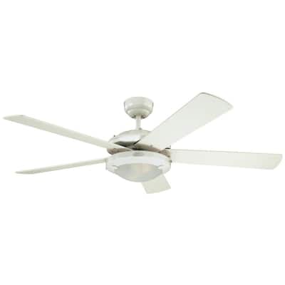 Comet 52 in. Integrated LED White Ceiling Fan with Light Kit