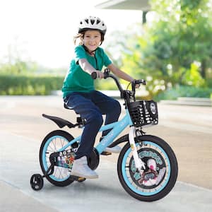 16 in. Kid's Bike for  4-Years to 7-Years Old with Height-Adjustable Handlebar and Saddle Handbrake Blue