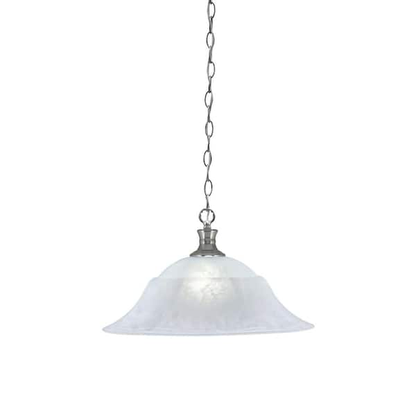 Unbranded Peabody 60-Watt 1-Light Brushed Nickel Shaded Mini Pendant Light with Glass Shade