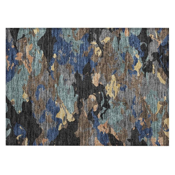 Chantille Machine Washable Indoor/Outdoor Abstract ACN2497 Black 2 ft. x 3 ft. Accent Rug