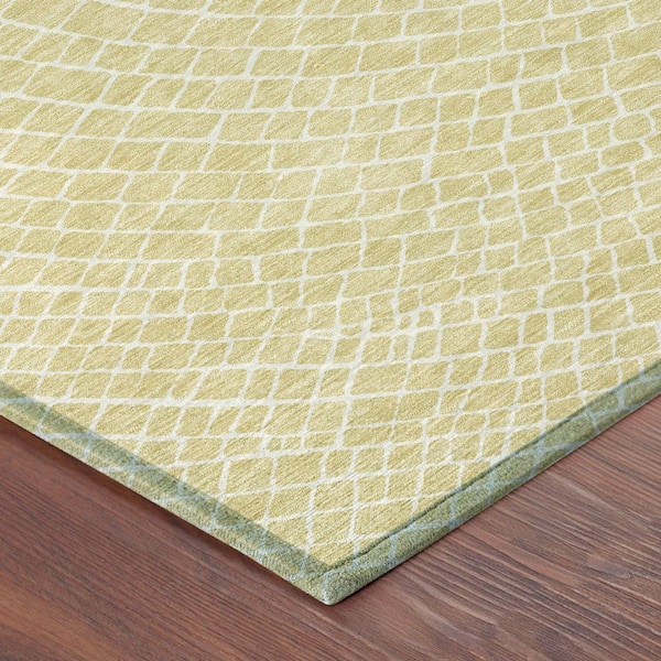 Chantille Machine Washable Indoor/Outdoor Abstract ACN2455 Wheat 9 ft. x 12 ft. Area Rug