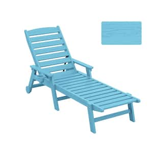 Classic Light Blue Plastic Adirondack Chair Outdoor Patio Lounge Chair (Set-1)