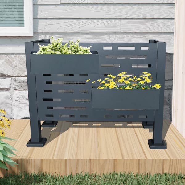 Unbranded 3 ft x 2 ft Metal Garden fencing Air Conditioner Fence for Outdoors, Privacy Fence