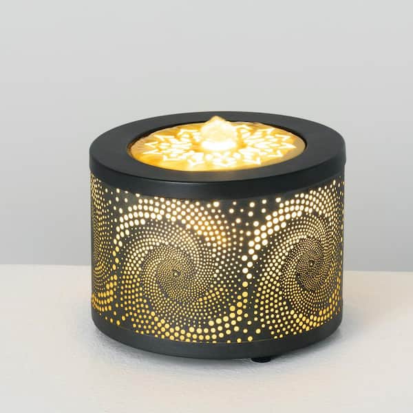 SULLIVANS 5.25 in. Black Swirling Tabletop LED Spitter Fountain