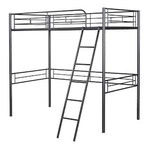 Summit Black Twin Loft Bed with Full Metal Construction