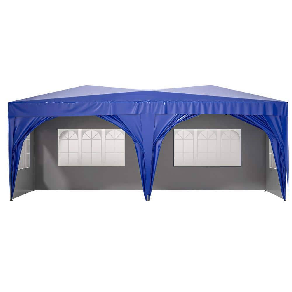 Outdoor 10 ft. x 20 ft. Blue Pop Up Canopy With Removable Sidewalls, Carry 