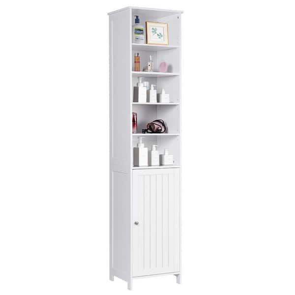 16 in. W x 13.5 in. D x 72 in. H White Single Door Linen Cabinet