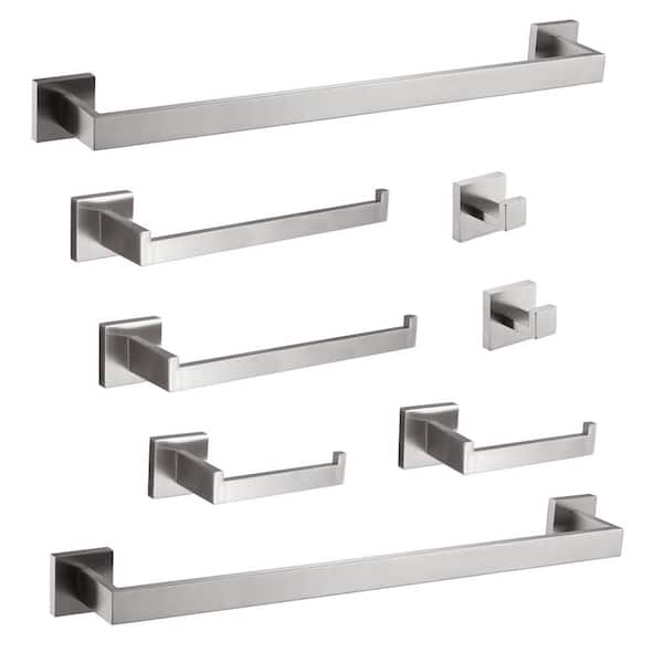 8 - Piece Bathroom Hardware Set in Brushed Nickel
