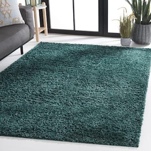 August Shag Green 2 ft. x 3 ft. Solid Area Rug