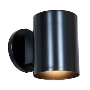 Poseidon 1-Light Black LED Outdoor Wallwasher Replaceable LED