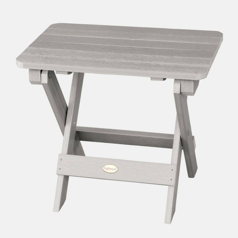 Highwood Adirondack Harbor Gray Recycled Plastic Outdoor Folding Side