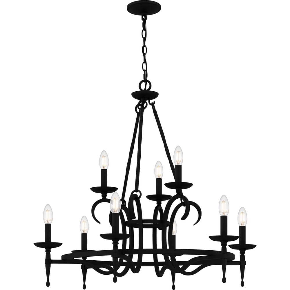 Octavia Black Iron 9-Light Candle Chandelier
