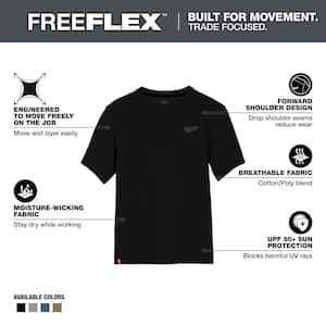 Men's 3X-Large Black Cotton/Polyester Short-Sleeve Hybrid Work T-Shirt