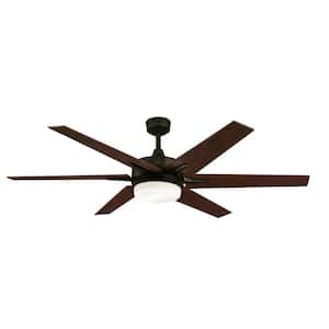 Cayuga 60 in. LED Black-Bronze Smart Ceiling Fan with Light Kit and Remote Control
