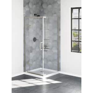 Industrial 36 in. L x 36 in. W Corner Shower Pan Base with Corner Drain in High Gloss White