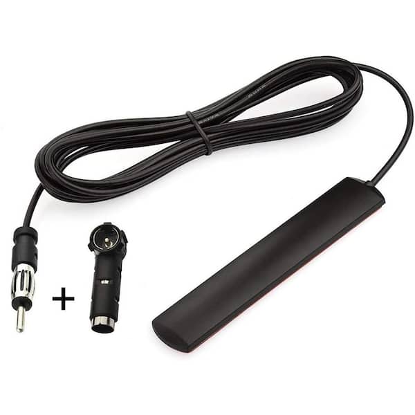 OBJLGEV Hidden Windshield Car Stereo FM Radio Antenna with DIN Plug Adhesive Patch and DIN Female to ISO Adapter
