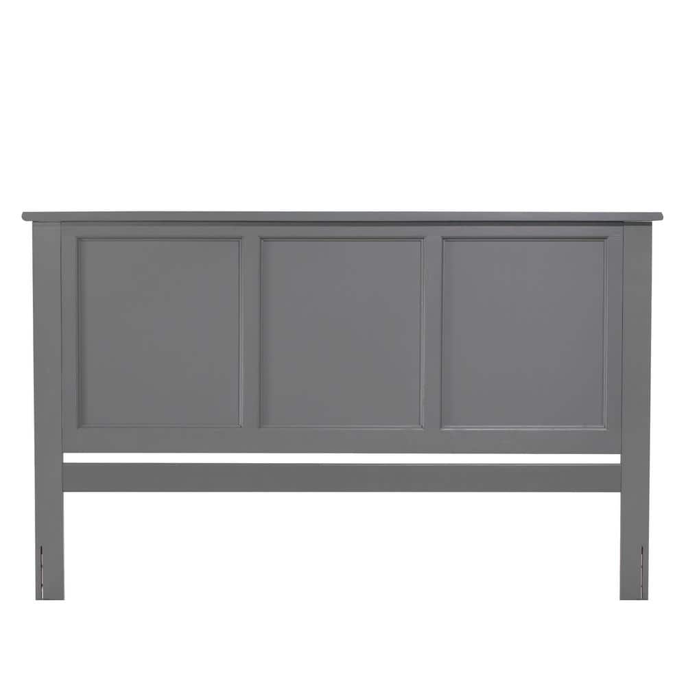 Madison Queen Size Grey Upholstered Wood Frame Bed with Drawers