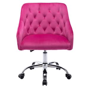 Rose Red Modern Leisure Velvet Upholstered Swivel Task Chair