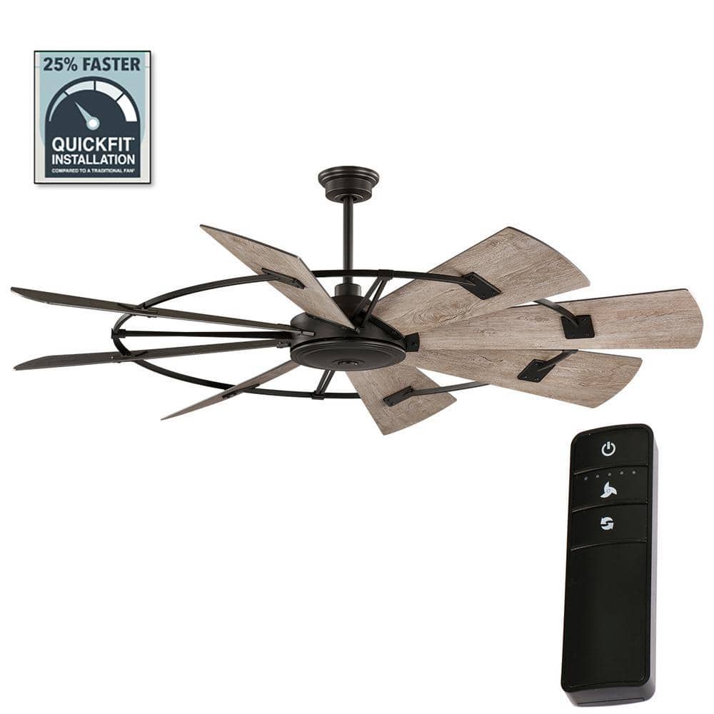 Home Decorators Collection Corinth 72 in. Indoor Matte Black Ceiling Fan with DC Motor and Remote Control Included