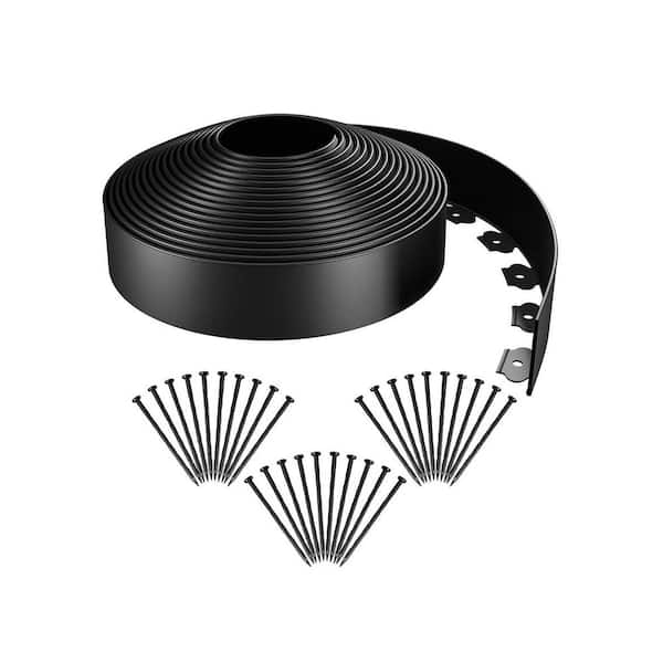 49L x 3H x 3in. ft. Flexible Durable Rubber Easy Install Functional Plastic Garden Edging Black Landscape Border 30-Pack