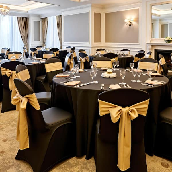 150 Piece Black Chair Covers, Fits Chair Measures up to 20.08 x 17.72 x 37.4 in., Polyester Spandex Chair Cover