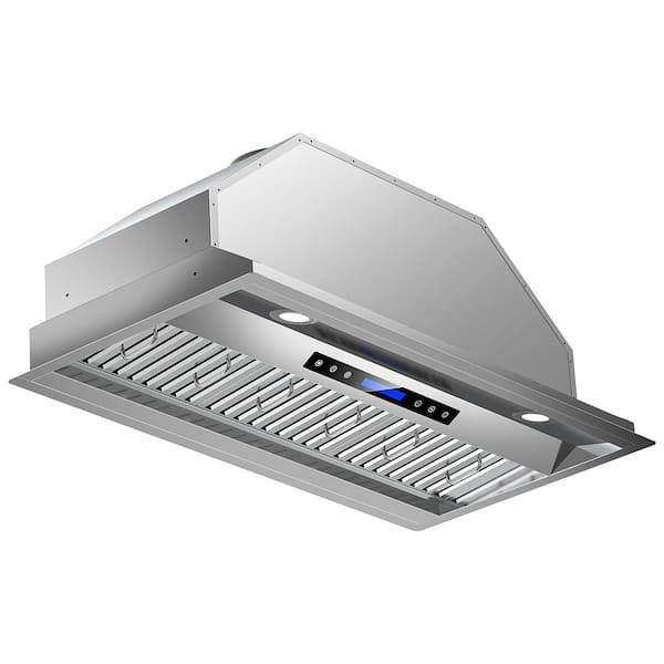 36 in. 900 CFM Convertible Insert Range Hood with Remote, Touch Control LCD, Long-Term Warranty in Stainless Steel