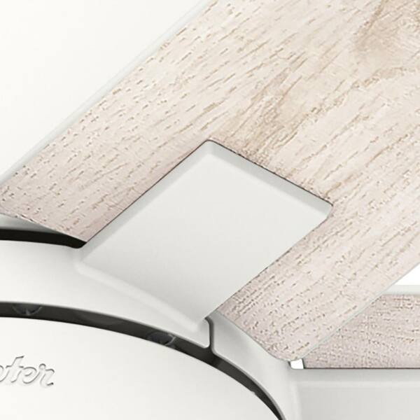 Hunter - Radeon 44 in. Indoor Matte White Smart Ceiling Fan with Light Kit and Wall Switch