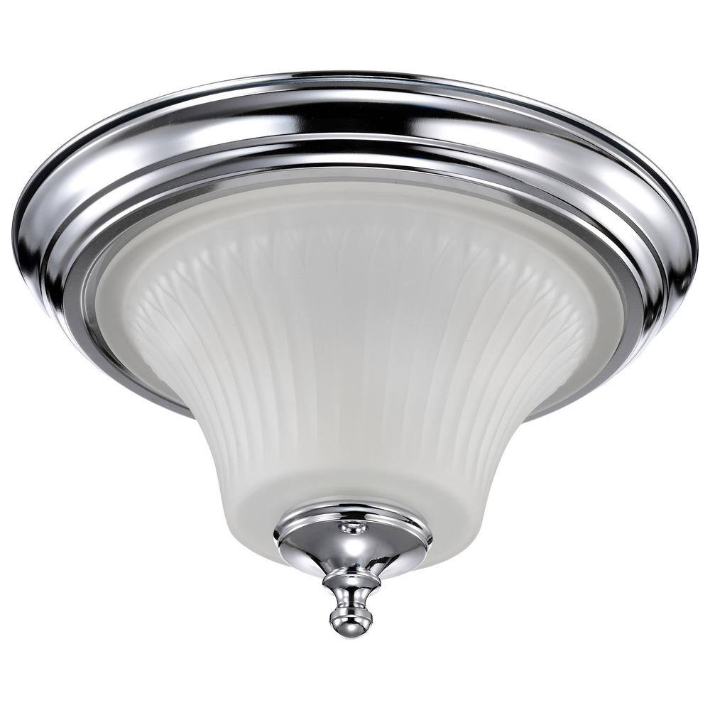 Elegant Chrome and Glass 8'' Indoor/Outdoor Flush Dome Light