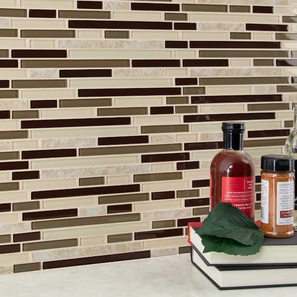 Amalfi Cafe 12 in. x 12 in. Interlocking Glass and Porcelain Mesh-Mounted Mosaic Wall Tile (15 sq. ft. / case)