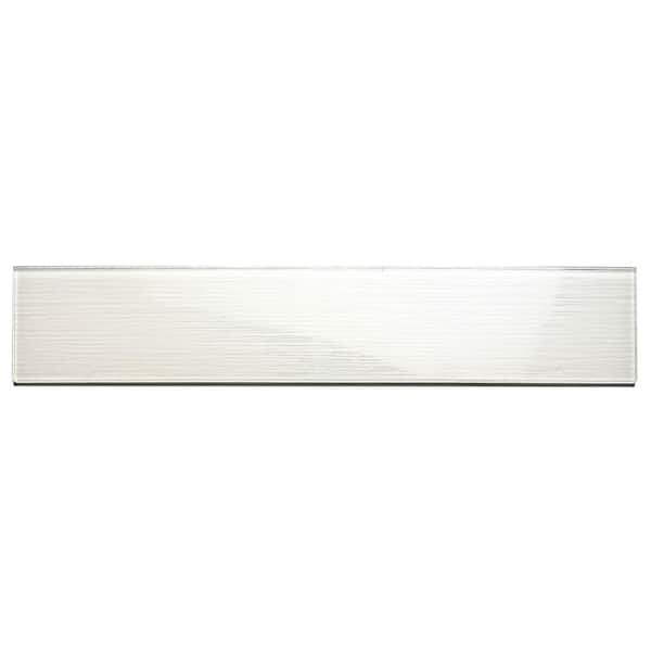 American Country Style Glass Snow White Subway 3 in. x 16 in. Textured Glass Wall Tile (20 sq. ft./Case)