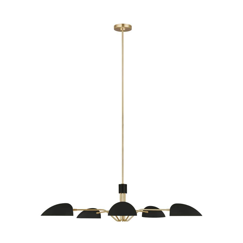 Midnight Black Steel 5-Light Sputnik Chandelier