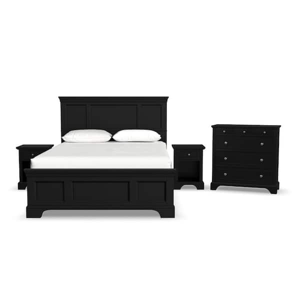 HOMESTYLES Bedford 4-Piece Black Queen Bedroom Set