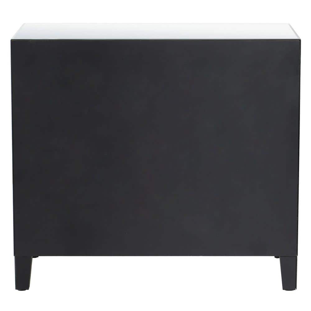 Glam Mirrored 3-Drawer Chest with Crystal Knobs
