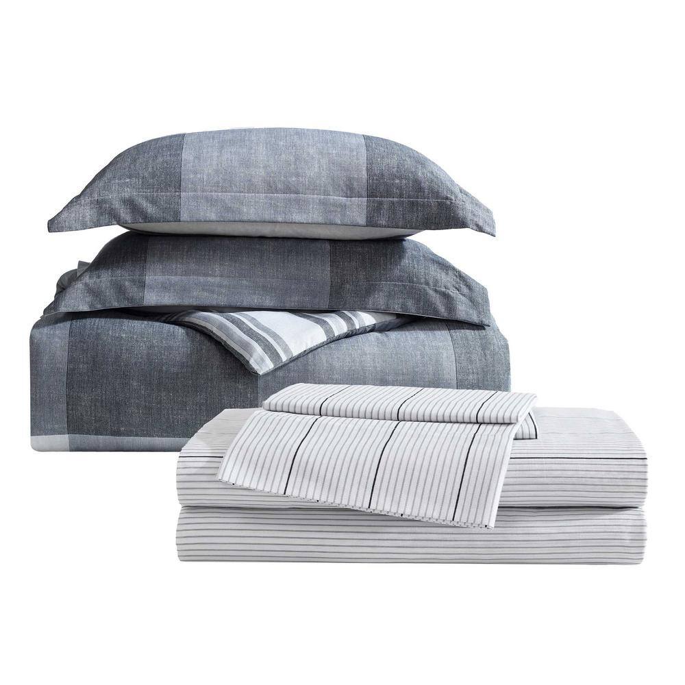 Gray Twin Microfiber Reversible Bedspread Set