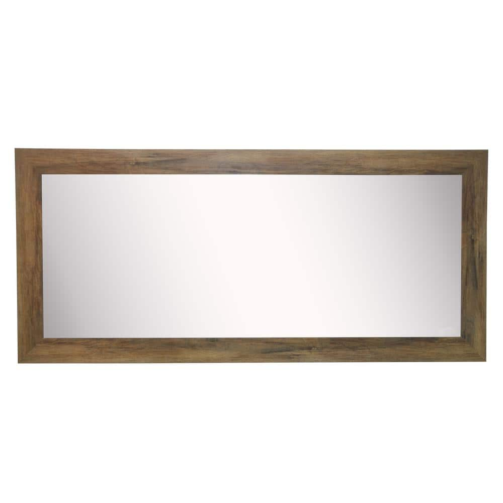 34 in. W x 67 in. H Framed Rectangular Bathroom Vanity Mirror in Light ...