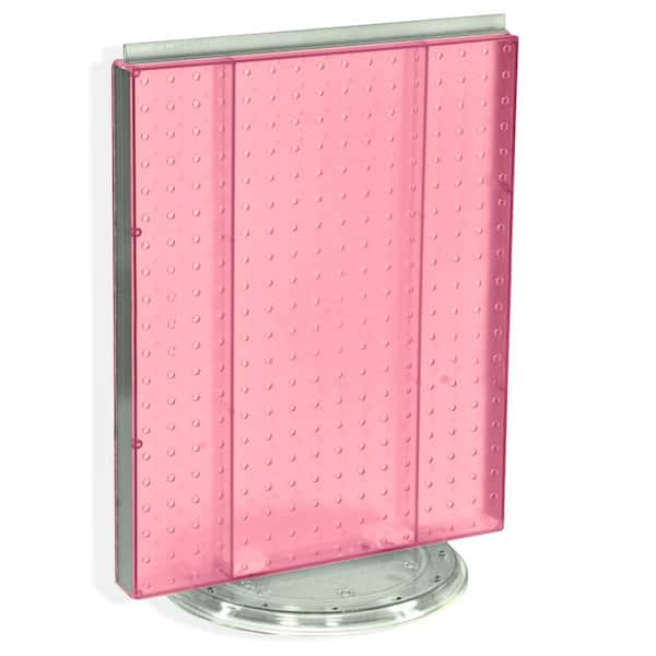 Azar Displays 20.25 in. H x 16 in. W Revolving Pegboard Counter Display Pink
