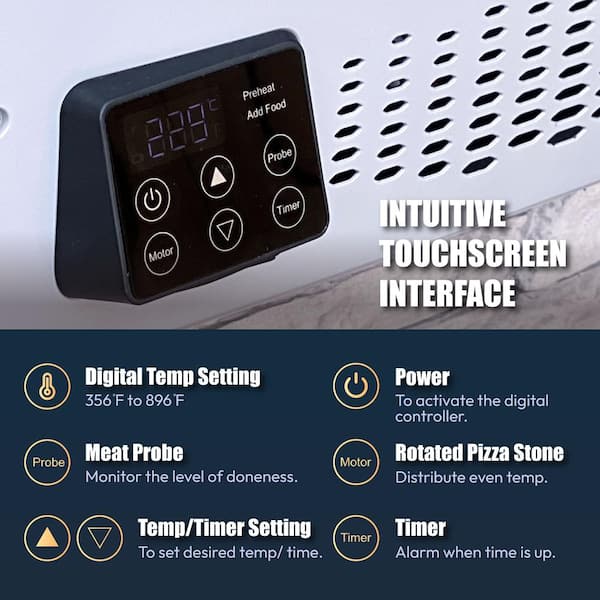 PROKAn KANO 16 in. 4-in-1 Propane Outdoor Pizza Oven With Digital