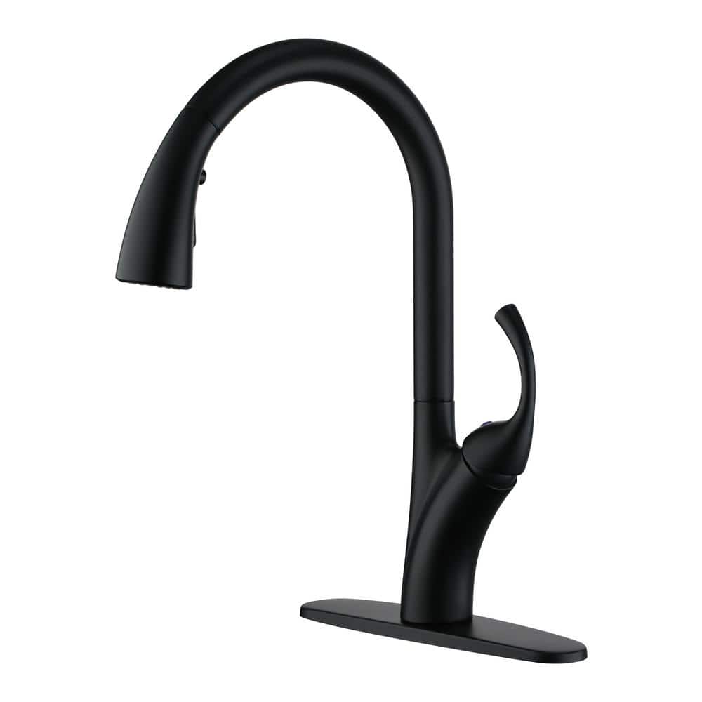 Stainless Steel Single Handle Pull Down Sprayer Kitchen Faucet with 3-Spray