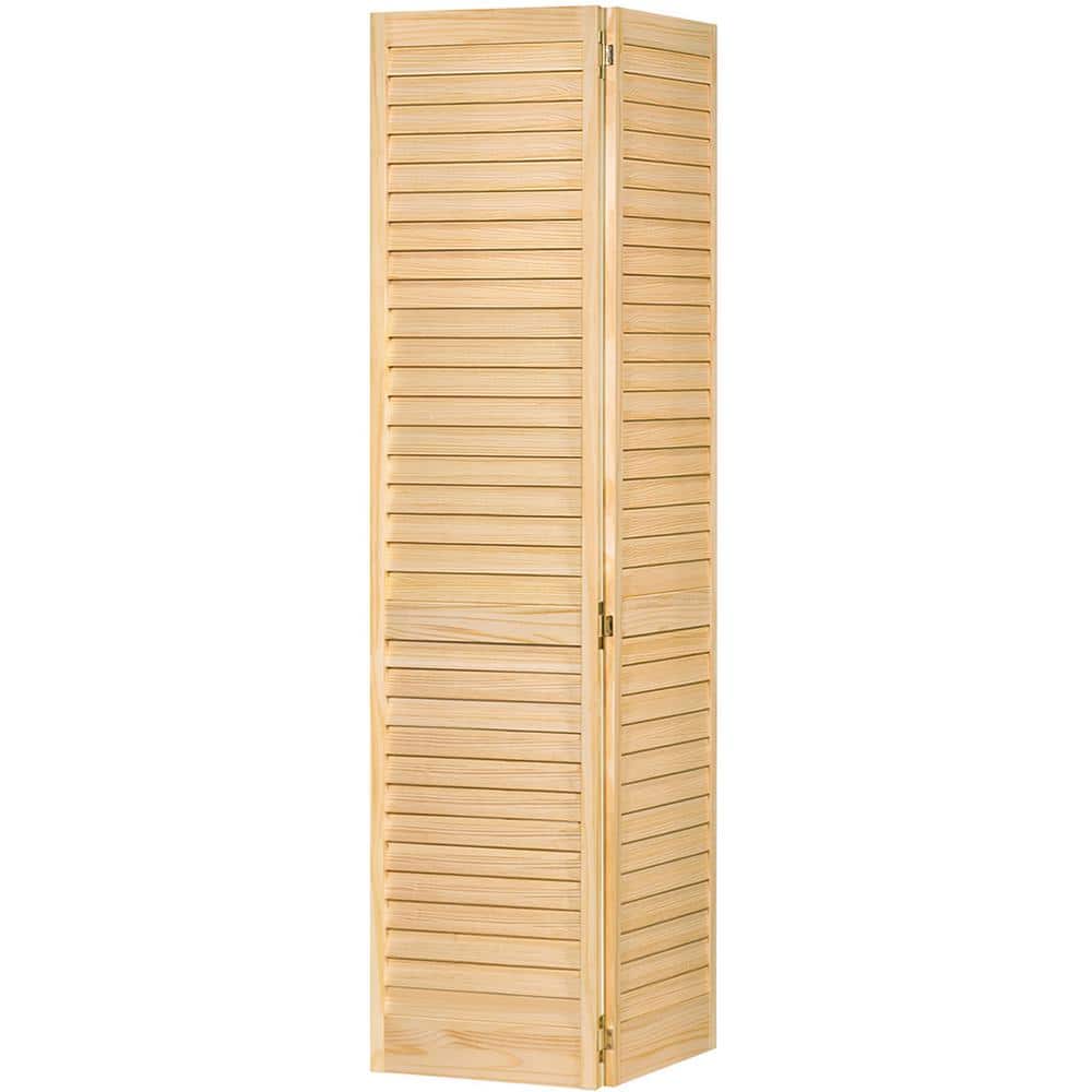 Natural Pine Louvered Bi-Fold Closet Door 30x80