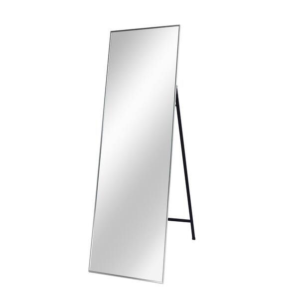 Unbranded 22 in. W x 65 in. H Rectangular Framed Handheld Bathroom Vanity Mirror in Silver
