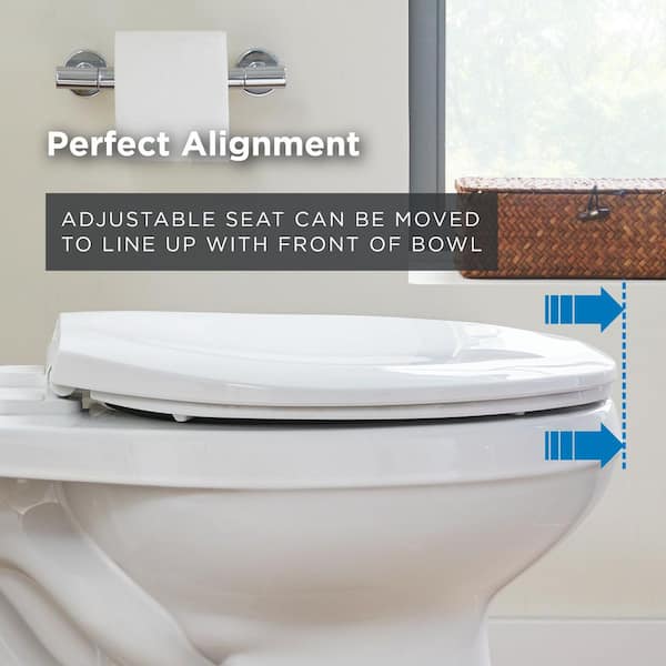 Slow Close Toilet Seat | Heavy Duty Thickened PP Elongated Seat, Quiet & Easy To Install - White