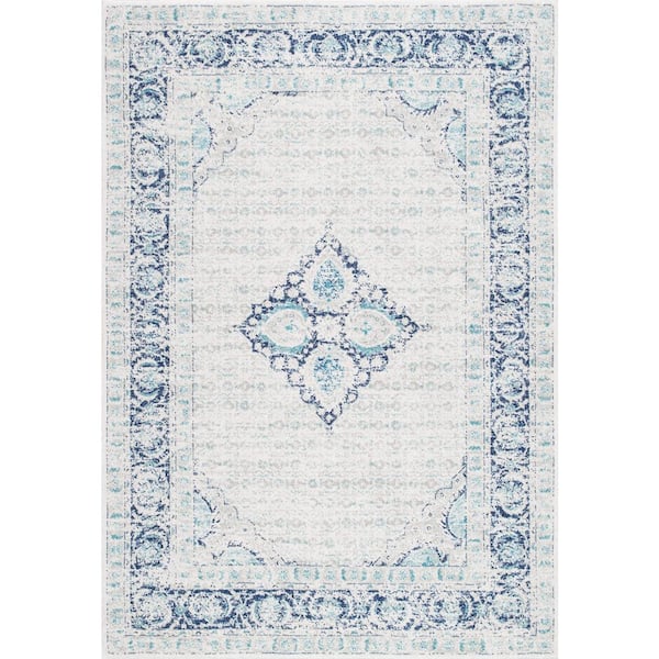 StyleWell Pauley Vintage Light Blue 7 ft. x 9 ft. Area Rug