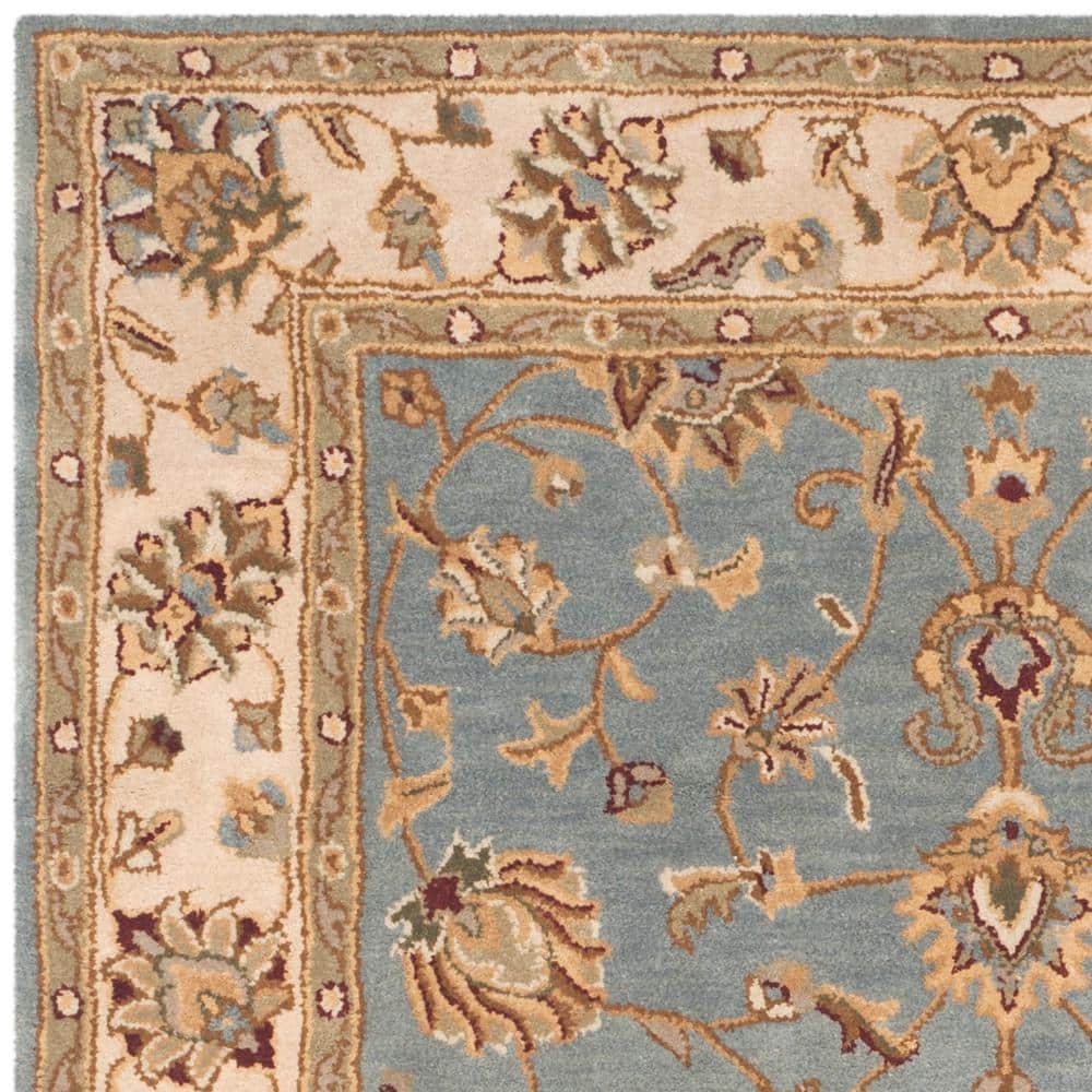 Handmade Blue and Beige Wool Tufted 5' x 7' Area Rug