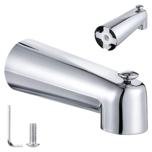 7 in. Polished Chrome Slip-On Tub Spout with Diverter for 1/2 in. Copper Water Tube