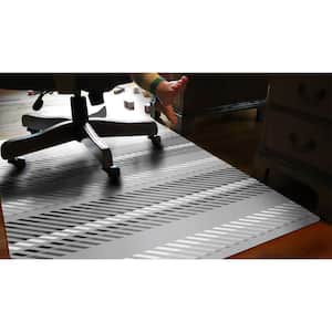 9 to 5 Stripe Gray 3 ft. x 4 ft. Home Office Desk Chair Mat