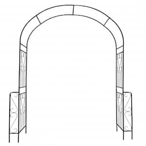 Metal Garden Arch W 55 in. x H 94.5 in. Garden Arbor Trellis Climbing Plants Support Rose Arch Outdoor Arch Cream White