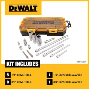 1/4 in. and 3/8 in. Drive Tool Accessory Set with Case (15-Piece)