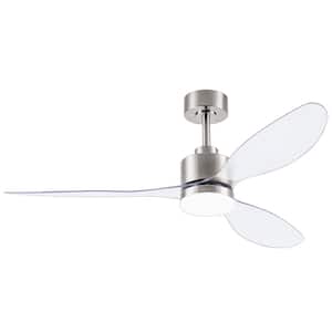 Astoria 52 in. Indoor Integrated LED Frosted-Blade Brushed Nickel Ceiling Fan with Light Kit and Remote Control Included
