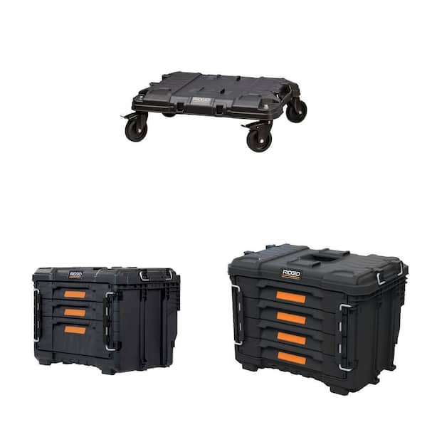 Dolly 24 in. x 18 in. Black Tool Cart with Pro Gear System Gen 2.0 Tool Box and 22 in. 4 Drawer Tool Box